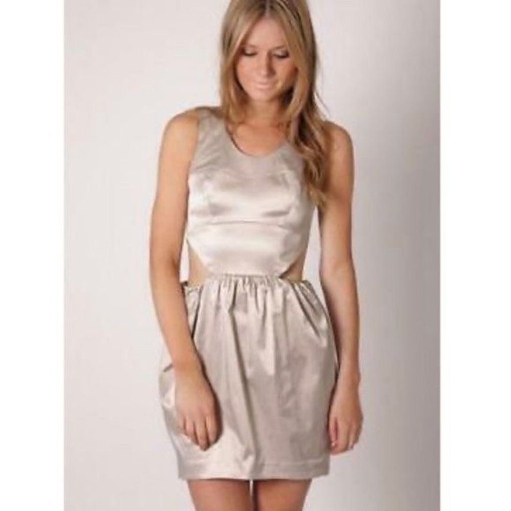 Revolve | Keepsake The Label ‘Secret Ritual’ Platinum Side Cut-Out Mini Dress